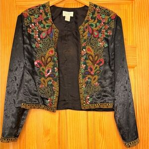 Vintage Victoria’s Secret Beaded Cropped Jacket Embroidered Bolero